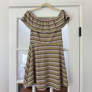 Privacy please striped off the shoulder dress